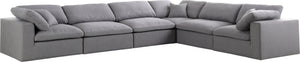 Carmen Cloud Modular Sectional In Grey Linen Fabric