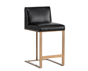 Dean Counter Stool - Antique Brass - Cantina Black
