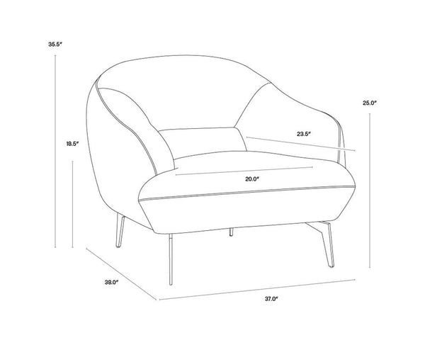 ARMANI ARMCHAIR - COGNAC LEATHER