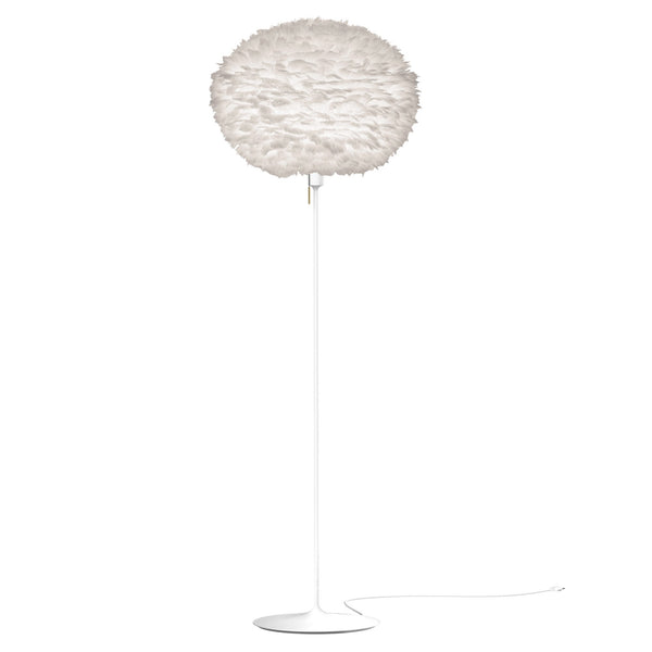 Eos Large Floor Lamp in White with White Base