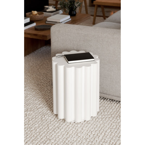 Taffy Accent Table White Concrete
