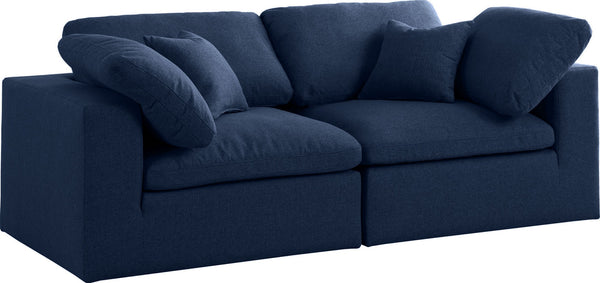 Carmen Cloud Modular Sofa In Navy Linen Fabric