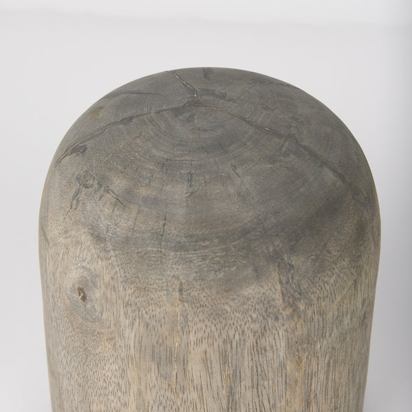 Knox Short Gray-Wash Wood Decorative Object
