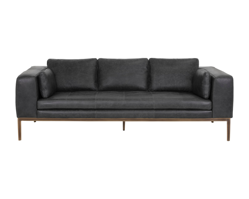 BURR SOFA - SERBIA BLACK LEATHER