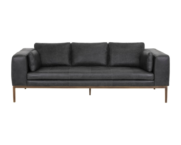 BURR SOFA - SERBIA BLACK LEATHER