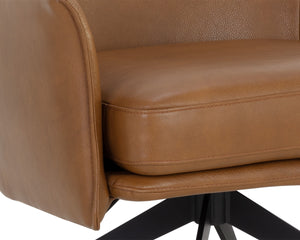CROSBY SWIVEL LOUNGE CHAIR - MISSOURI COGNAC LEATHER