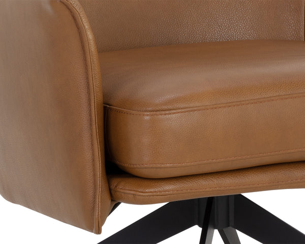 CROSBY SWIVEL LOUNGE CHAIR - MISSOURI COGNAC LEATHER