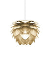 Silvia Mini Hardwired Pendant in Brass Foil Finish with White Cord