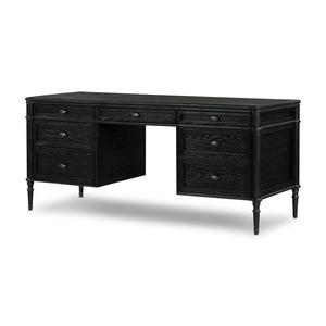 Toulouse Executive Desk In Distressed Black