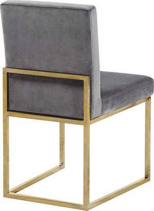 Joanna Dining Chair In Grey Velvet and Gold