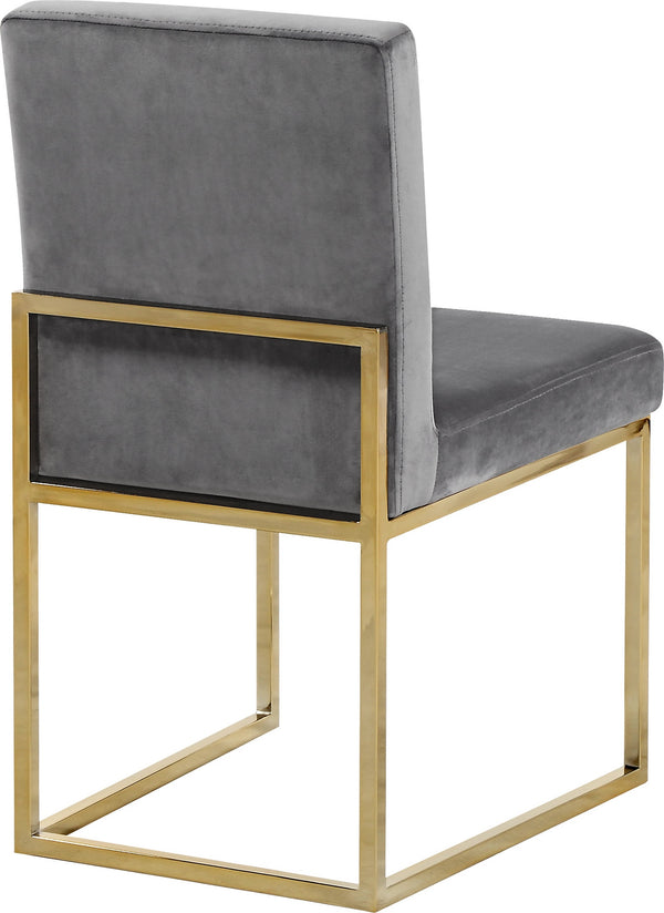 Joanna Dining Chair In Grey Velvet and Gold