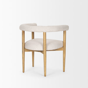 Arden Dining Chair w/ Medium Brown Wood and Cream Twill Fabric