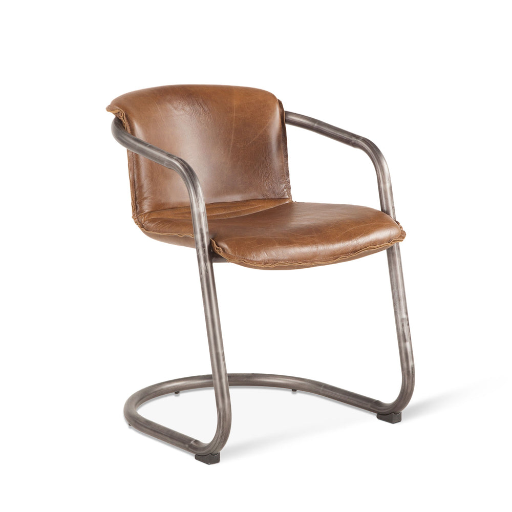 Portofino Distressed Chestnut Leather Dining Chair