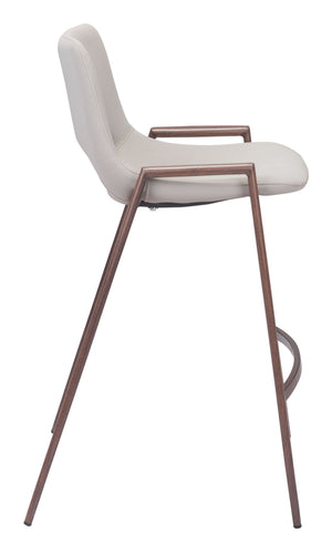 Desi Counter Stool (Set of 2) Beige & Walnut