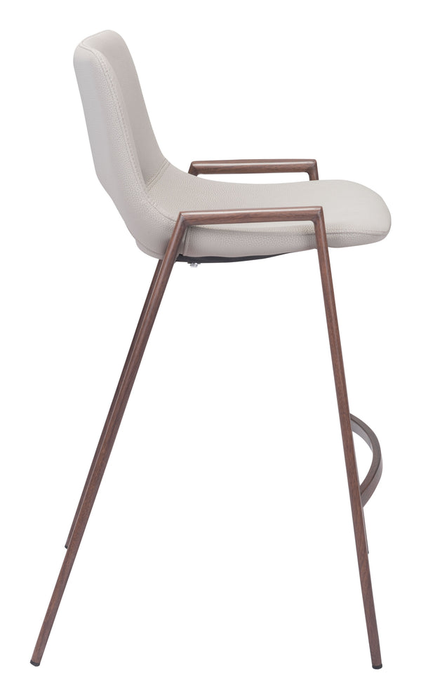 Desi Counter Stool (Set of 2) Beige & Walnut