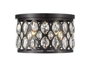 Dealey 4 Light Flush Mount in Matte Black Finish