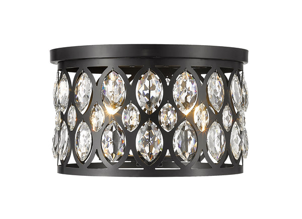 Dealey 4 Light Flush Mount in Matte Black Finish