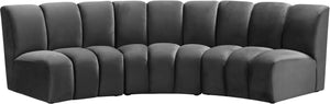Lynda 3pc. Modular Sectional In Grey Velvet