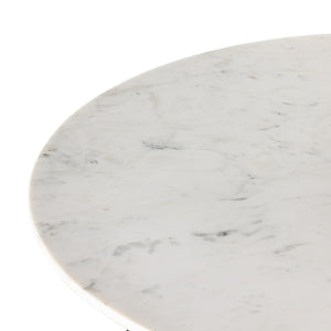 Terrell Round Coffee Table In Plsh White