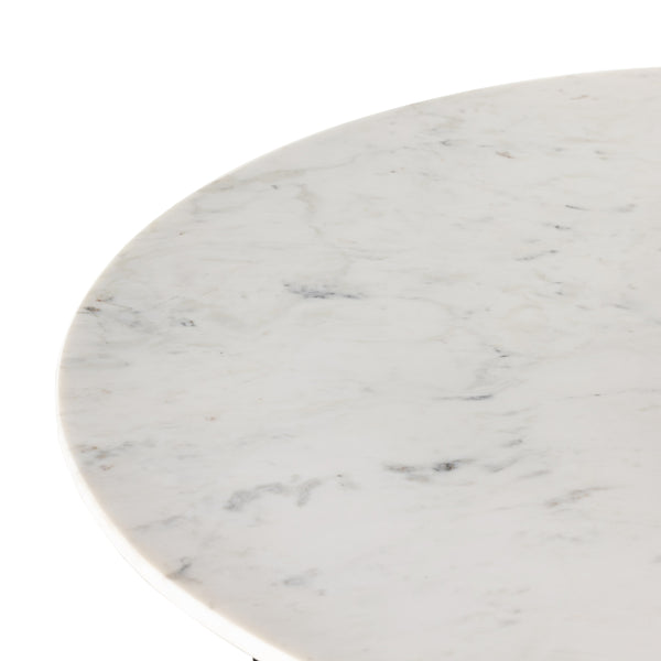 Terrell Round Coffee Table In Plsh White