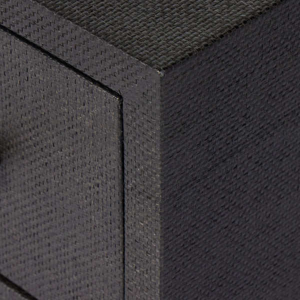 Fiona Nightstand In Black Raffia
