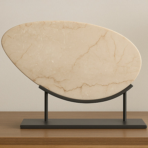 Moe's Galen Sculpture in Botticino Beige Marble