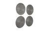 Ripple Wall Disk, Set Of 4, Resin, Large, Polished Aluminum
