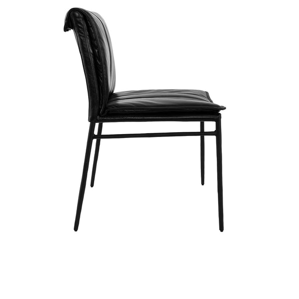 Mayer Leather Dining Chairs Set of 2 with Iron Legs
