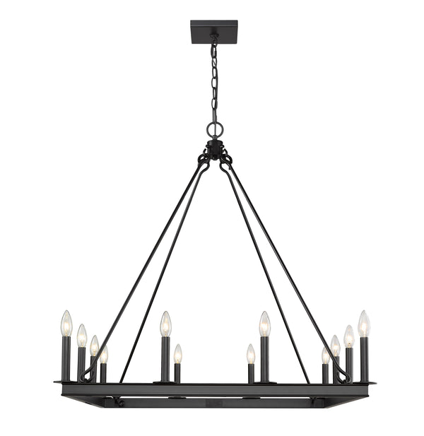 Barclay 12 Light Chandelier in Matte Black Finish