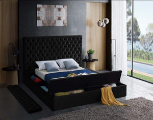 Randal Full Bed In Black Velvet