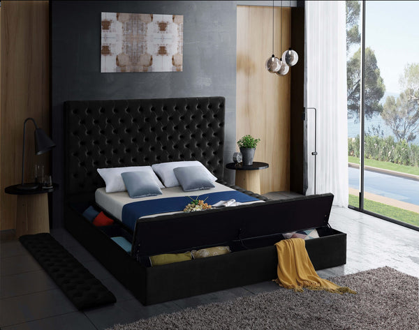 Randal Full Bed In Black Velvet