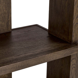 Doku Solid Oak Wood Bookcase with Ample Shelving