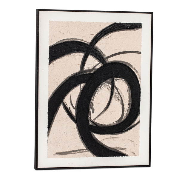 Poet 2 Framed Painting - Multicolor Abstract on Canvas