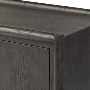 Glenview 6 Door Sideboard - Cracked Smoked Black Veneer