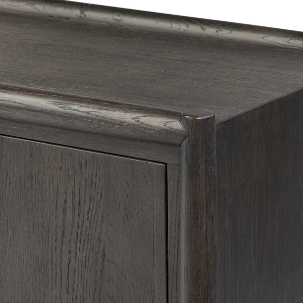 Glenview 6 Door Sideboard - Cracked Smoked Black Veneer