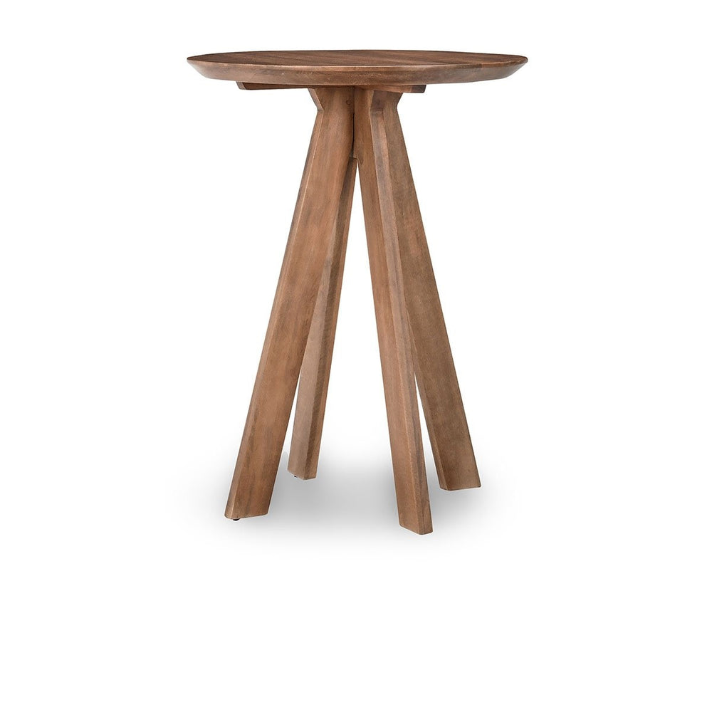 Rodrigo Solid Wood Round Bar Table - Hickory Brown