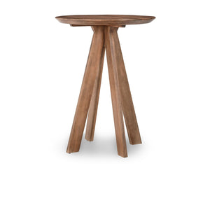 Rodrigo Solid Wood Round Bar Table - Hickory Brown