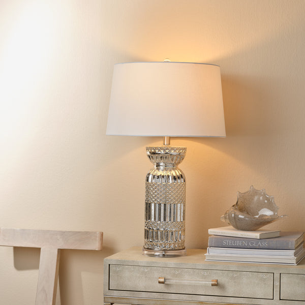 Isla Glass Table Lamp, Silver