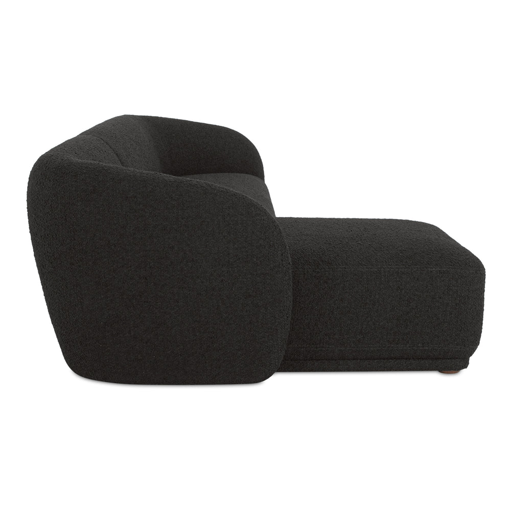 Moe's Faye Left Sectional in Black Boucle