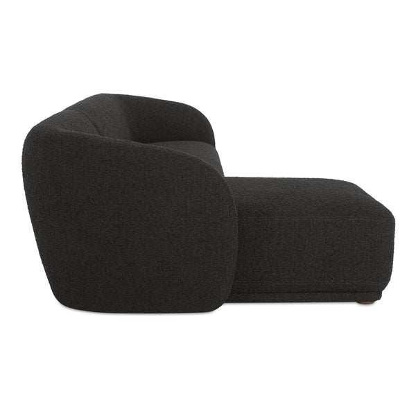 Moe's Faye Left Sectional in Black Boucle