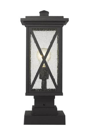 Brookside 1 Light Outdoor Pier Mounted Fixture in Black Finish