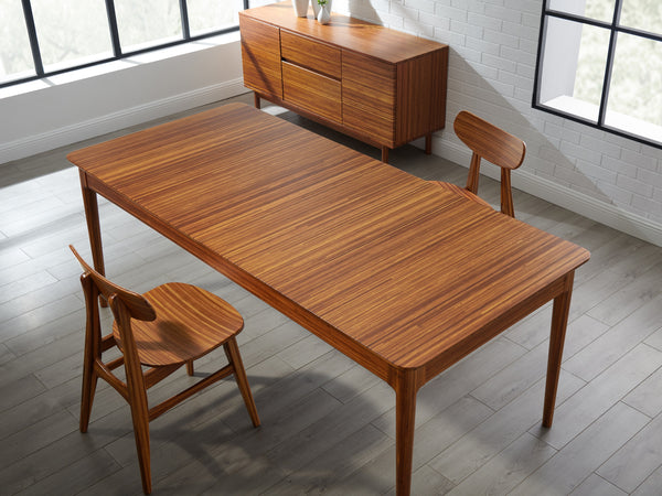 Erikka 110" Double-Leaves Extensible Dining Table, Amber