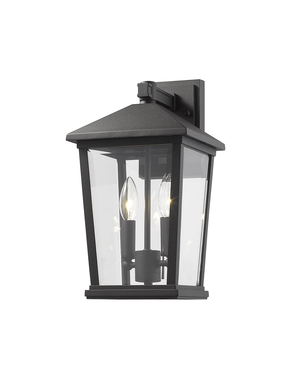Beacon 2 Light Outdoor Wall Sconce in Black Finish