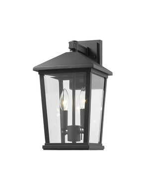 Beacon 2 Light Outdoor Wall Sconce in Black Finish