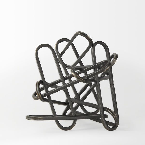 Henderson 10.4L x 8.3W x 7.7H Black Metal Paperclip Decorative Object