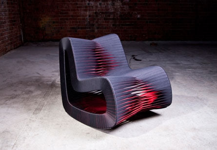 Seat Belt Rocking Chair,Black/Red  