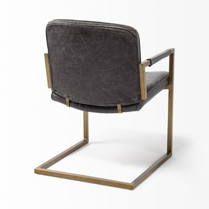 Horner Black Leather Seat w/Metal Frame Dining Chair