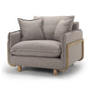 Roy II Flint Gray Upholstered and Brown Wood Frame Arm Chair