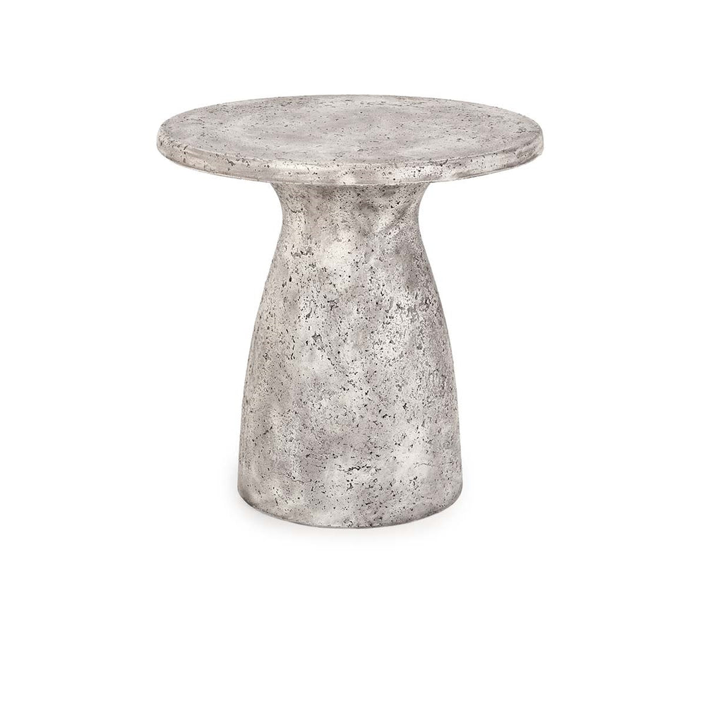 Collins Outdoor Round Accent Table - Light Gray
