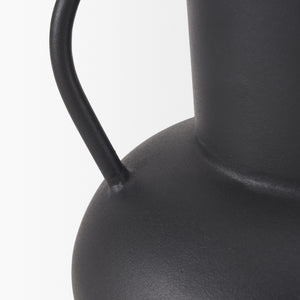 Tasya Small Matte Black Metal Vase